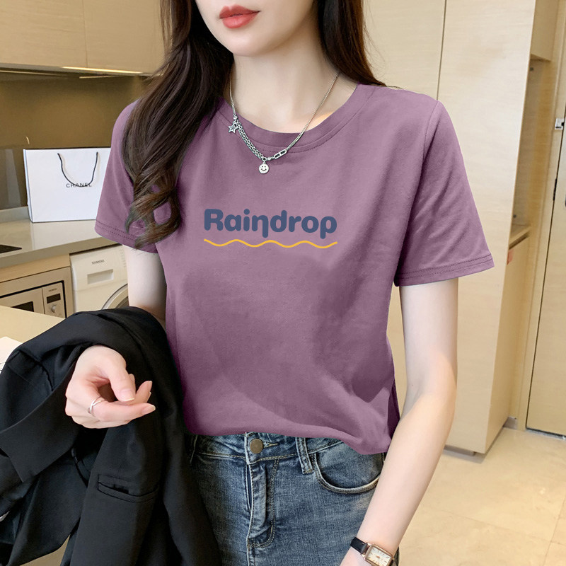 夏季t恤女短袖新款时尚宽松印花百搭中年妈妈夏装上衣显瘦打底衫