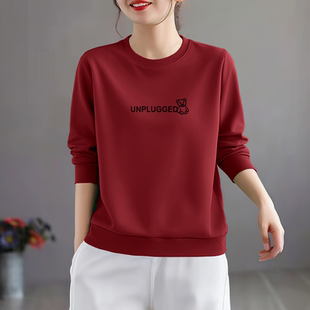 秋冬加绒加厚女士长袖 连帽2025新款 上衣卫衣 休闲时尚 洋气宽松大码