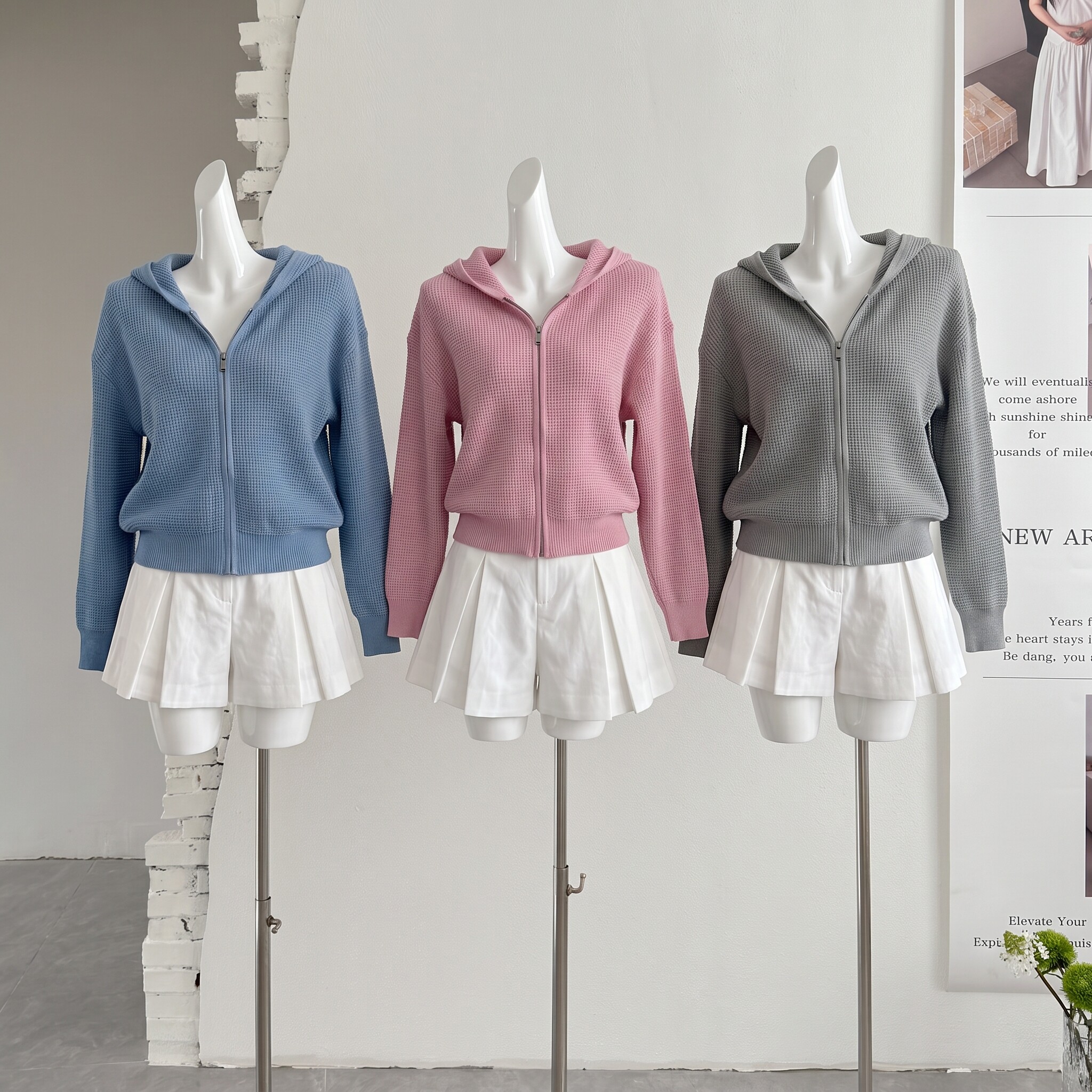 ifashion自制2026新款韩系宽松毛衣开衫女秋季休闲连帽毛衣外套图片