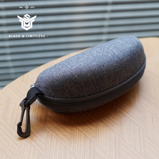 眼镜盒抗压挂钩拉链包太阳镜通用麻布硬壳墨镜超大户外运动眼镜袋