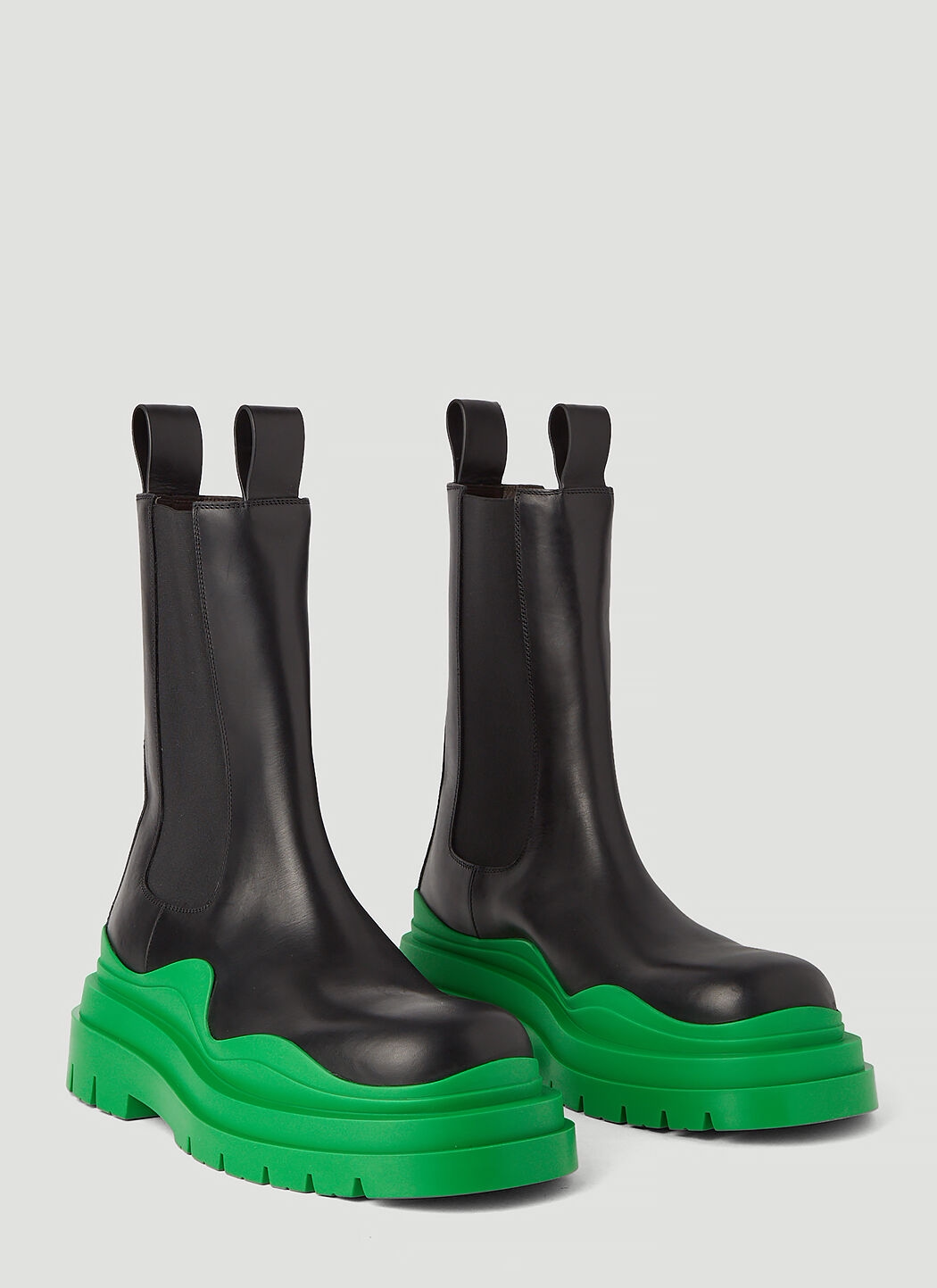 2022秋冬新款绿色马丁靴女bv mona厚底增高切尔西靴男女同款百搭