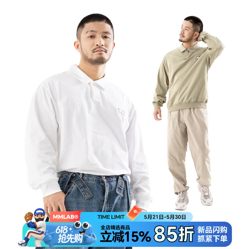 MCREW WILDNESS户外刺绣LOGO休闲简约加厚长袖POLOSHIRT POLO衫
