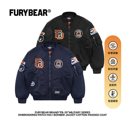 FURYBEAR军旅风系列刺绣棉衣