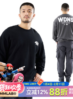 MCREW WILDNESS机能系列秋冬新款黑色深灰圆领宽松落肩长袖卫衣