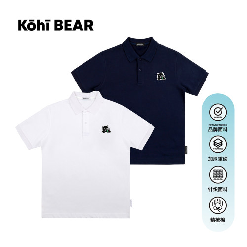 mmlabcrew刺绣夏季白色polo衫