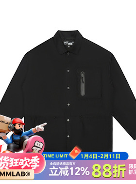 MCREW WILDNESS机能系列春秋设计师风宽松黑色长袖衬衫式风衣外套