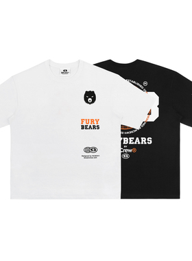 MCrew CABEAR系列夏季新款小领口白色黑色宽松纯棉圆领短袖T恤