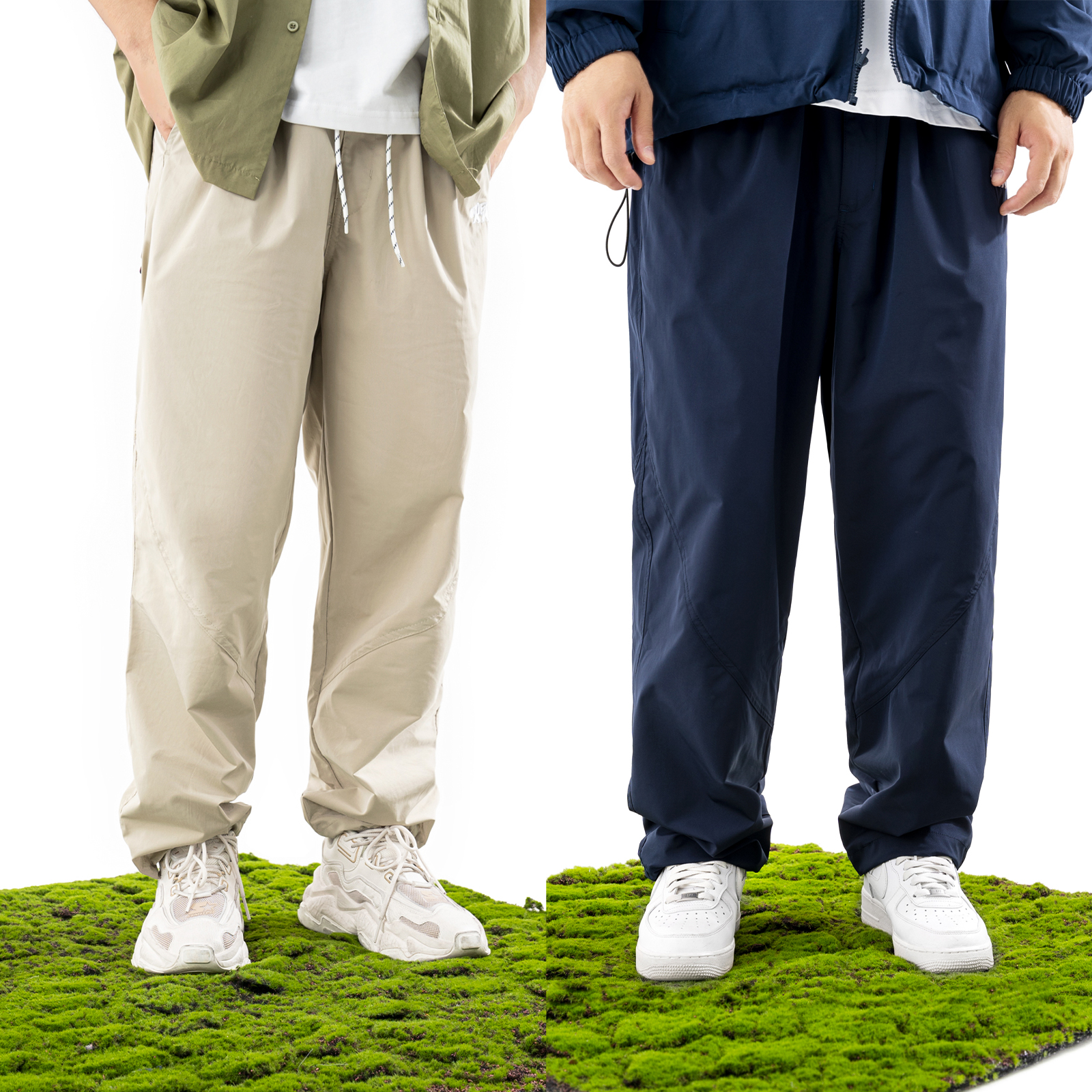 MCREW WILDNESS户外系列春秋款简约直筒刺绣藏青卡其米休闲长裤