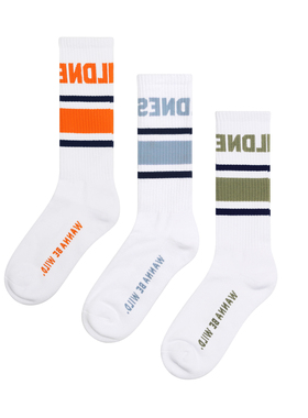 MCREW WILDNESS户外系列提花毛巾底运动橘色浅蓝卡其绿中长筒袜子