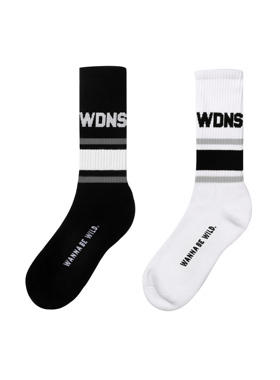 MCREW WILDNESS机能系列提花毛巾底运动白色黑色中长筒袜子