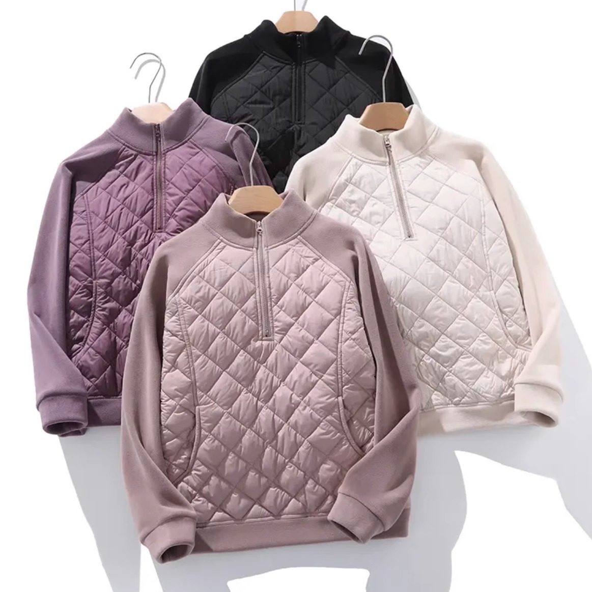 【冬日时光】防风加棉保暖显瘦半拉链立领加厚奥粒绒卫衣A7408#85,女装/女士精品,卫衣/绒衫,淘宝优惠券,粉丝福利购,淘宝优惠卷