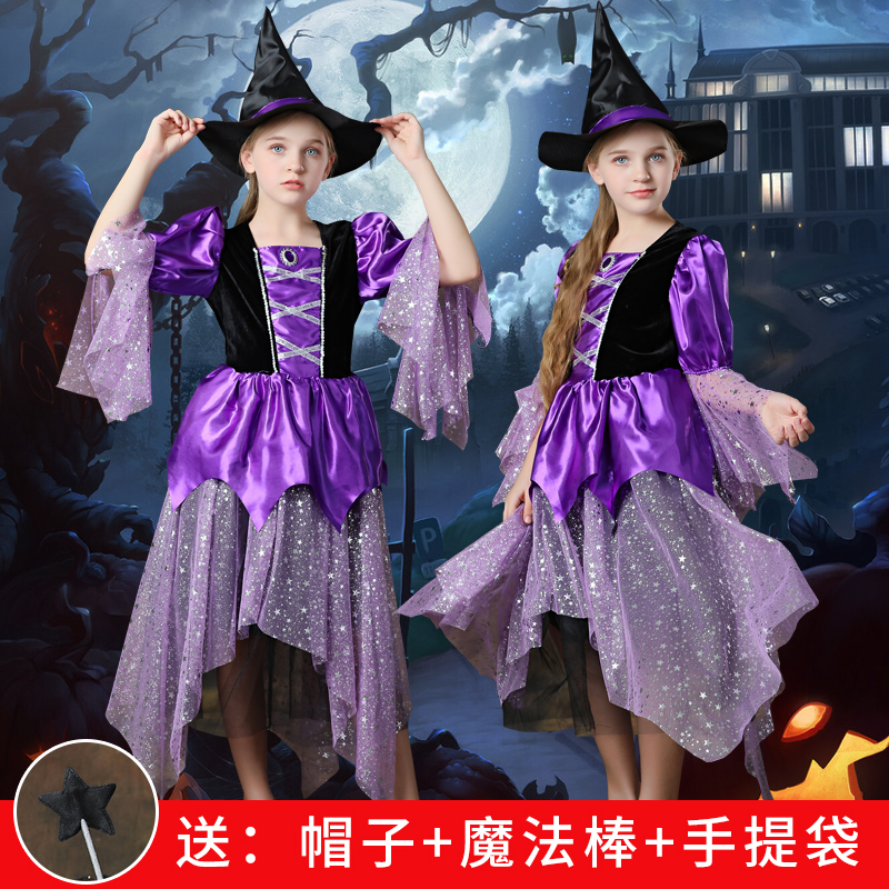 新款儿童女巫COSPLAY派对连衣裙