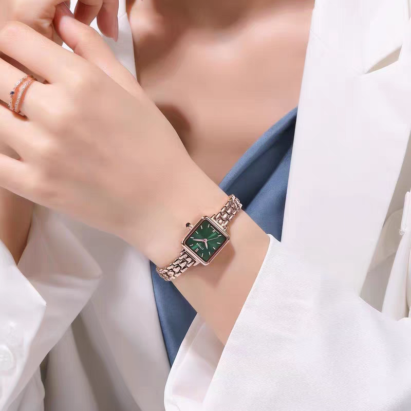 新款西腾手表女正品韩版复古学生简约气质钢链带防水方形表5258