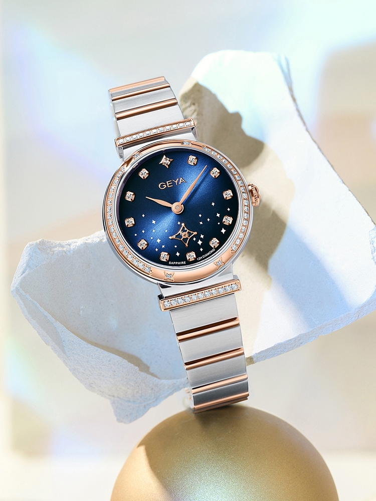 geya格雅手表女士星空小幸运系列石英表轻奢真钻防水时尚女表6272