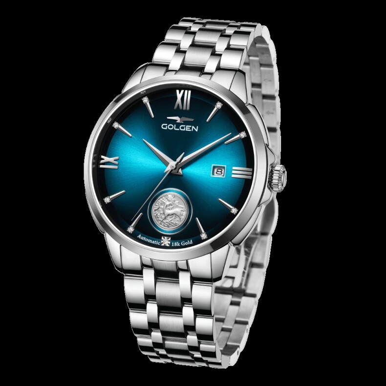 golgen古尊手表男女对表一路有你时尚全自动机械表情侣表腕表6825