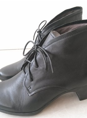 专柜正品BATA/拔佳秋冬新款牛皮女皮靴短靴 AWD65 超软底女鞋