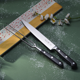 正川作西餐切牛排刀厨师铁板烧专用刀叉火腿烤肉刀战斧牛扒分割刀
