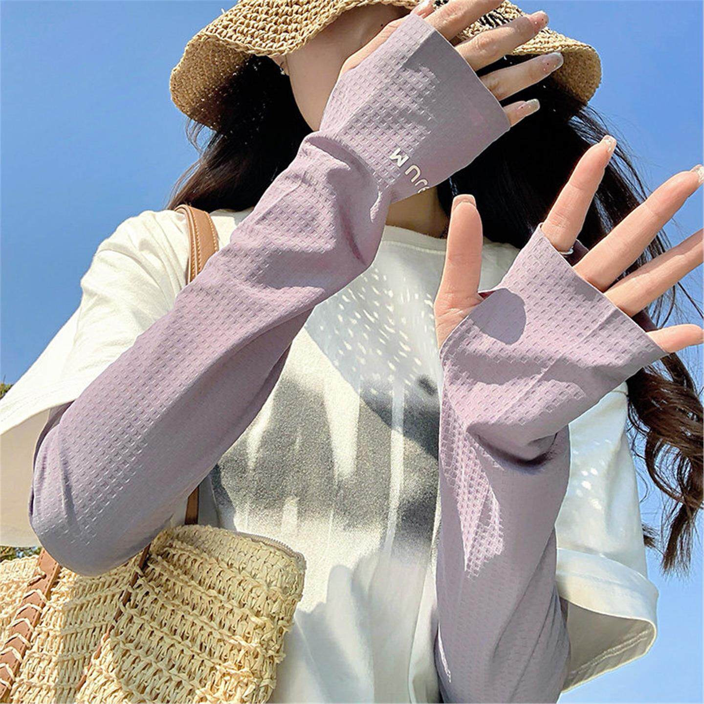 宽松防晒冰袖女2026新款夏高颜值防紫外线遮阳冰丝袖套骑行护手臂