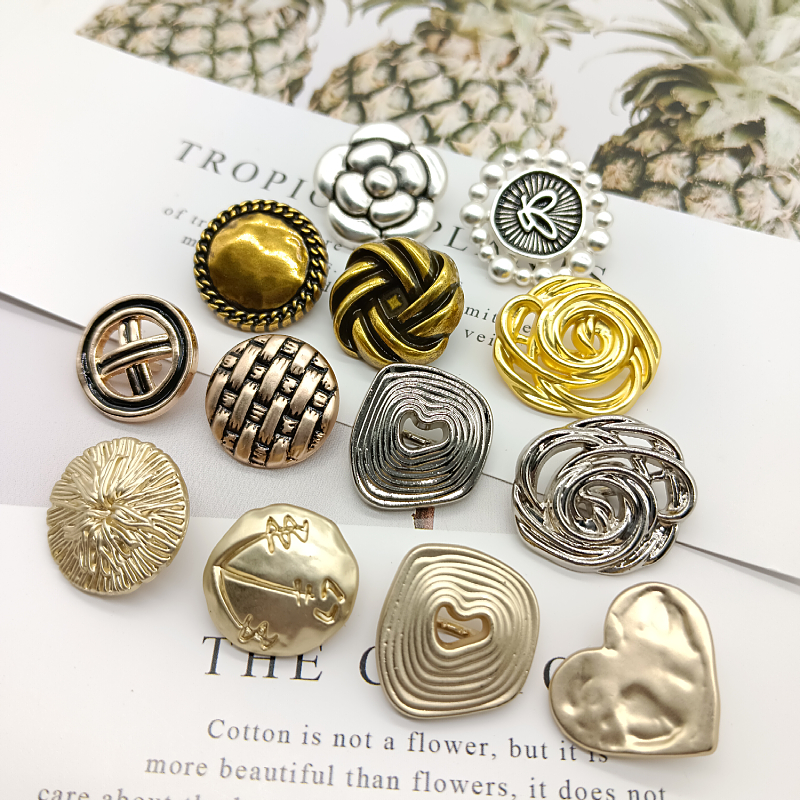 小香风不规则金属纽扣时尚玫瑰花大衣扣子女士西服外套毛衣装饰扣