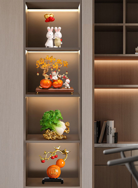 酒柜装饰摆饰高级感客厅玄关电视柜样板间办公室桌面轻奢高档摆设