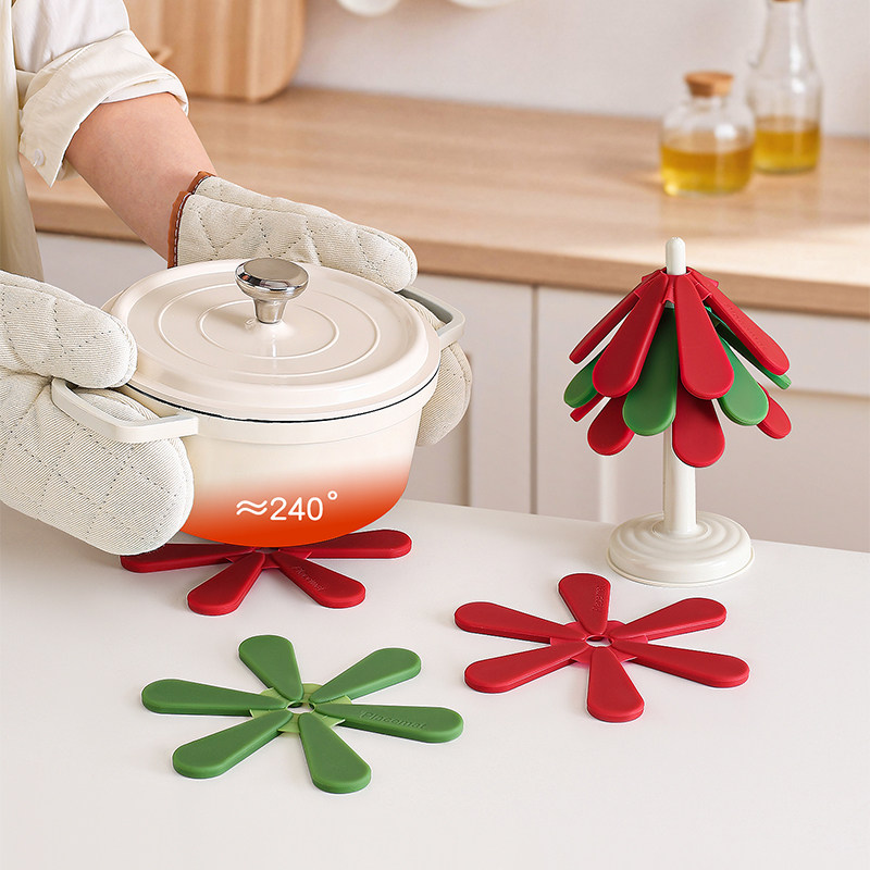 圣诞树餐桌隔热垫高档家用厨房锅垫杯垫碗垫加厚硅胶防烫垫耐高温,家居饰品,装饰摆件,淘宝优惠券,粉丝福利购,淘宝优惠卷