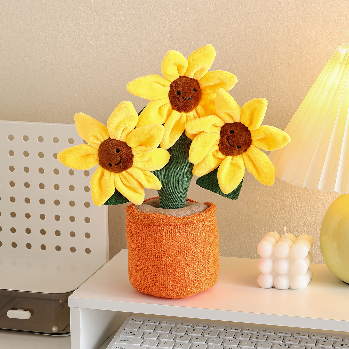 仿真花盆栽毛绒公仔玩具向日葵桌面装饰摆件客厅床头沙发软装好物
