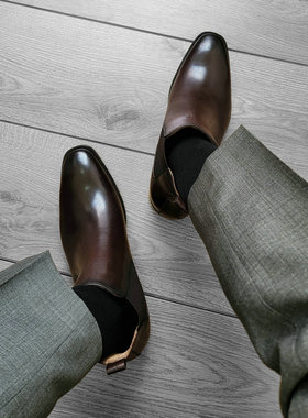 Chelsea切尔西靴男靴子Boots马丁短靴英伦中帮真皮靴加绒高帮男鞋