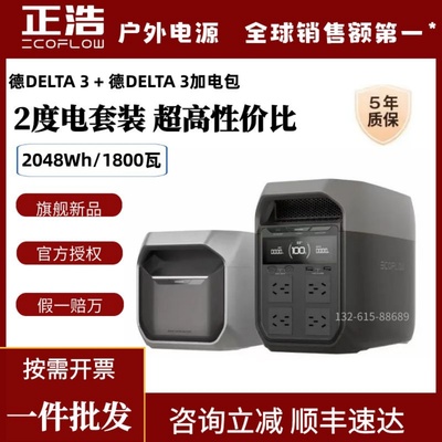 ECOFLOW正浩德3加电包快充户外电源德3PLUS/1500便携车充应急自驾