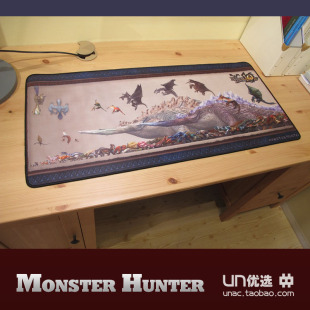 怪物猎人 Hunter 10周年雄火雷狼碎龙超大游戏鼠标垫 Moster