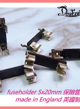 真品英国旧库存Belling Lee镀银木底座 本土5×20MM保险丝管座