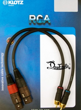 德国KLOTZ Superio RCA线 公RCA转XLR母功放调音台平衡转莲花