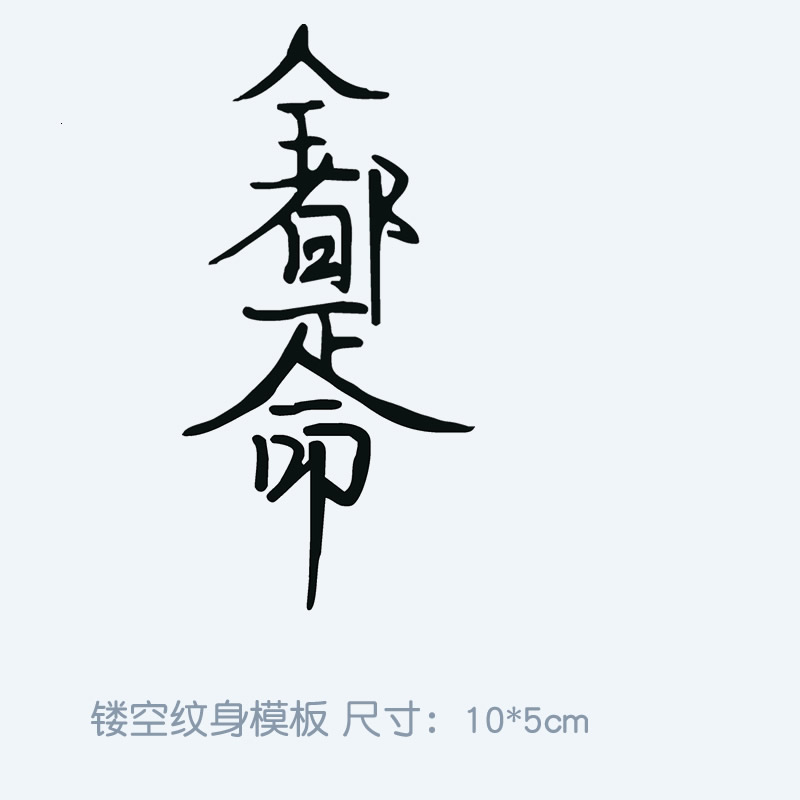 全都是命纹身镂空模板合字体个性身体彩妆