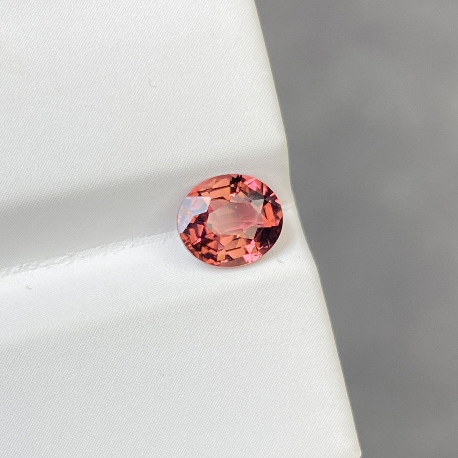 【一氏】小精品1克拉天然红碧玺裸石椭圆戒面精切火彩闪干净礼物