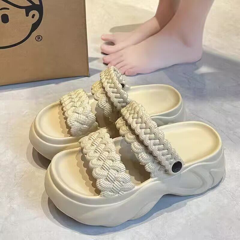 松糕厚底小个子凉拖鞋女夏外穿2025新款百搭增高高跟