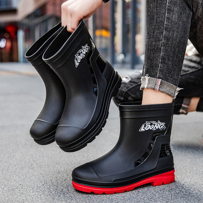 潮流时尚钓鱼男士雨鞋短筒厨房洗车防水胶鞋防滑胶鞋耐穿工地雨靴,流行男鞋,雨鞋,淘宝优惠券,粉丝福利购,淘宝优惠卷