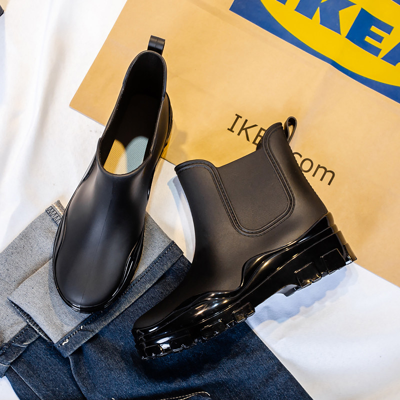 韩版短筒雨鞋女防水轻便成人水靴时尚款防滑雨靴女厚底工作胶鞋夏,女鞋,雨鞋,淘宝优惠券,粉丝福利购,淘宝优惠卷