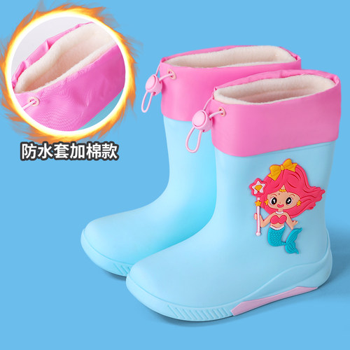 儿童雨鞋男童女童防滑防水女孩小学生上学幼儿园专用水鞋宝宝雨靴