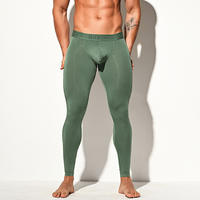 Autumn and winter new men's thermal underwear, Modal thin solid color no-wear underwear, stretch line pants, underpants, base layer and thermal pants thumbnail 2