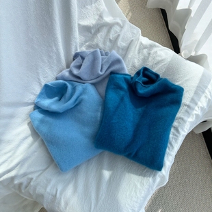 可外穿内搭超好看针织厚款 冬季 上衣 2025年新款 高领宝蓝色毛衣女款