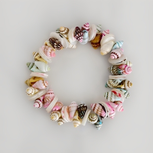 2025夏新款天然海螺贝壳儿童手链 海洋风男女童闺蜜款六一礼物