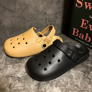 不露脚趾半拖鞋 新款 防滑超轻司机开车穿洞洞鞋 越南夏季 包头男凉鞋