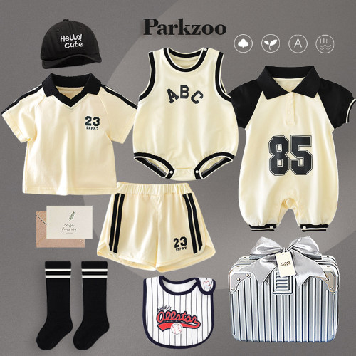 parkzoo春夏季男宝宝运动套装礼