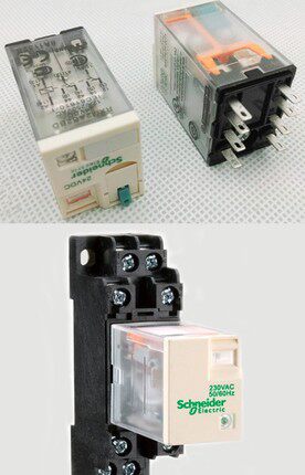 施耐德中间继电器 RXM2AB2BD DC24V 12A 小型继电器 8脚