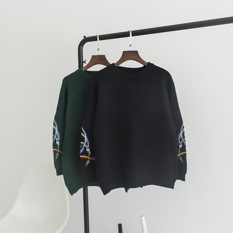 【淺予福利款39.9包郵】孔雀翎刺繡毛衣版型特別好有色兔絨包芯紗