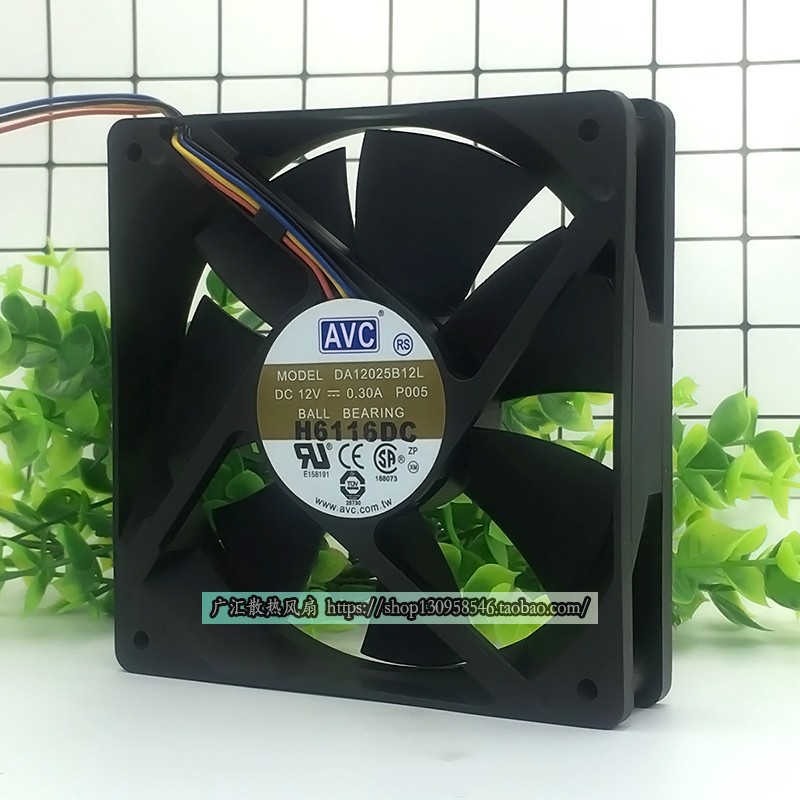 正品AVC DA12025B12L P005 12V 0.3A 12cm 12025 静音4针PWM风扇