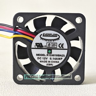 全新EVERFLOW 4010 4CM风扇 R124010SH(2) 12V 0.14A 4线PWM调速