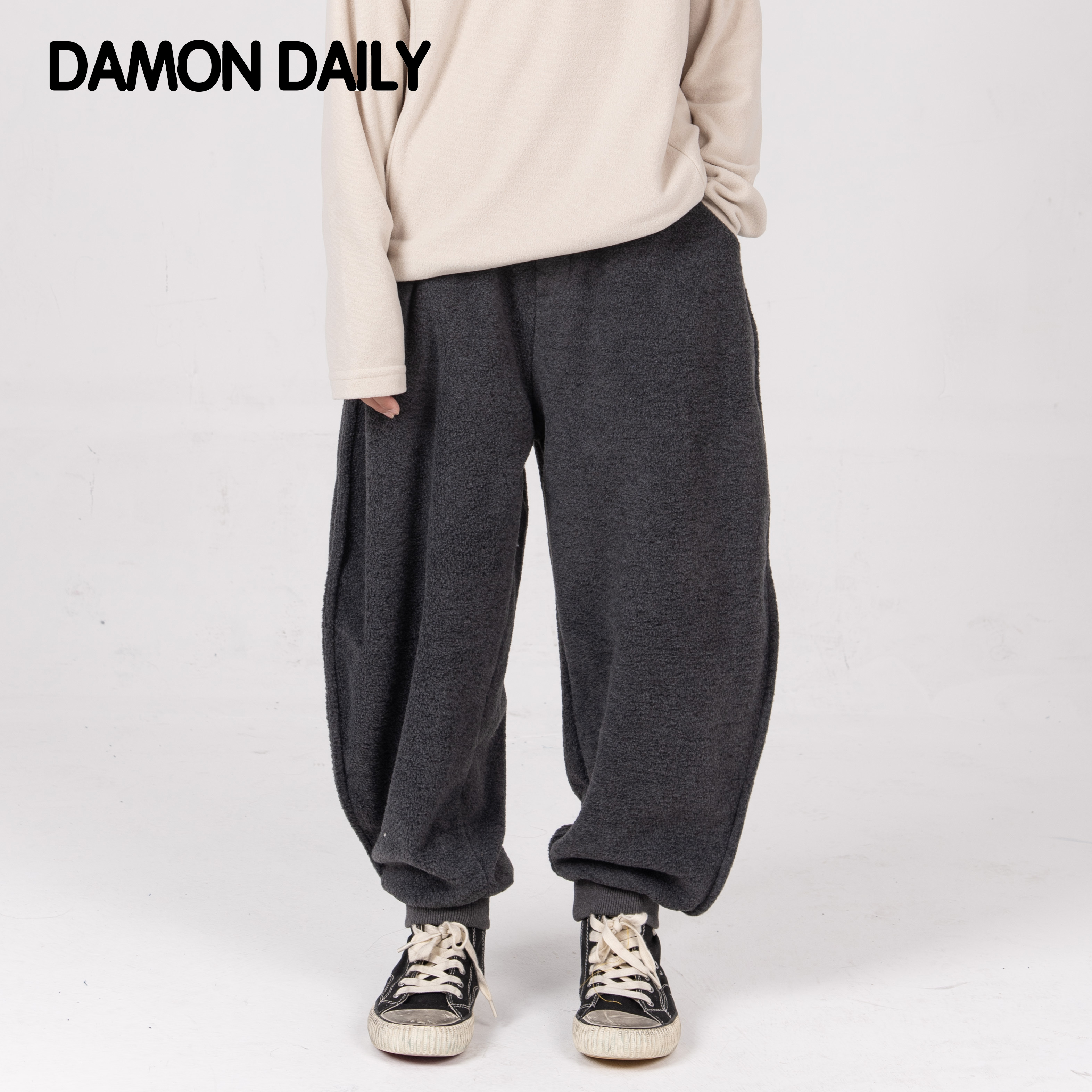 儿童春秋款双面舒特绒哈伦裤