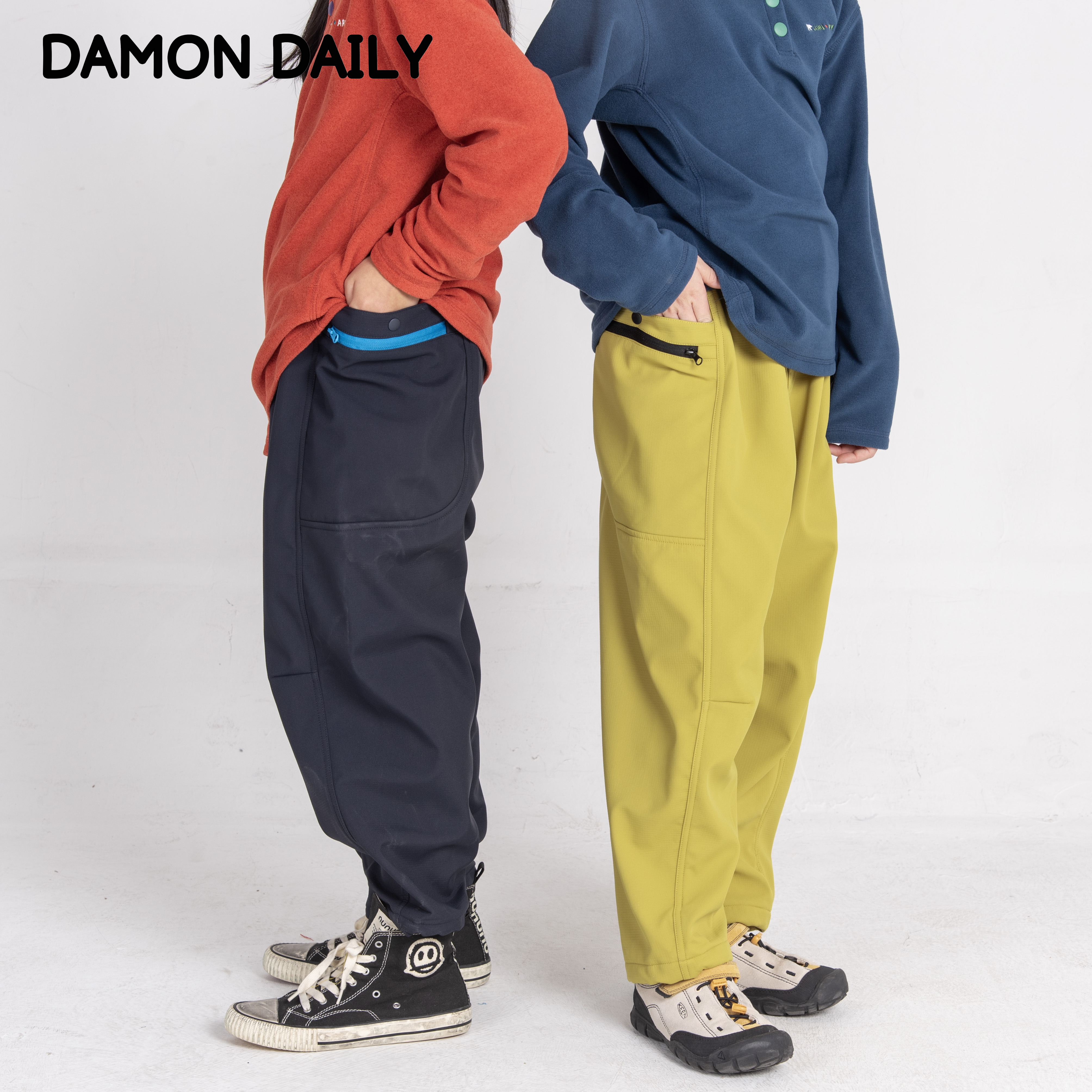 男童春秋款格子工装裤