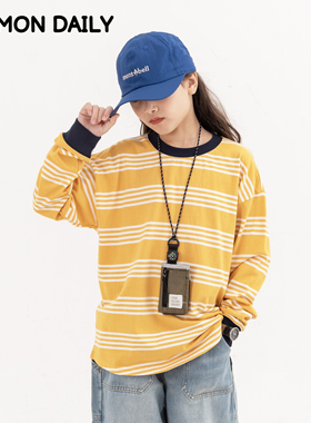 【Damon2/5日 10:00上新】春款两色百搭条纹休闲日系圆领长袖T恤