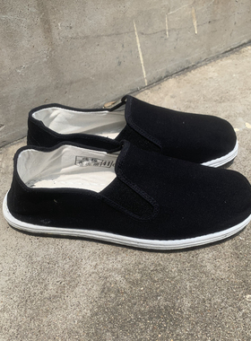 传统鲁泰千层底上班黑布鞋防滑轮胎底遛弯鞋男工作鞋老北京单鞋